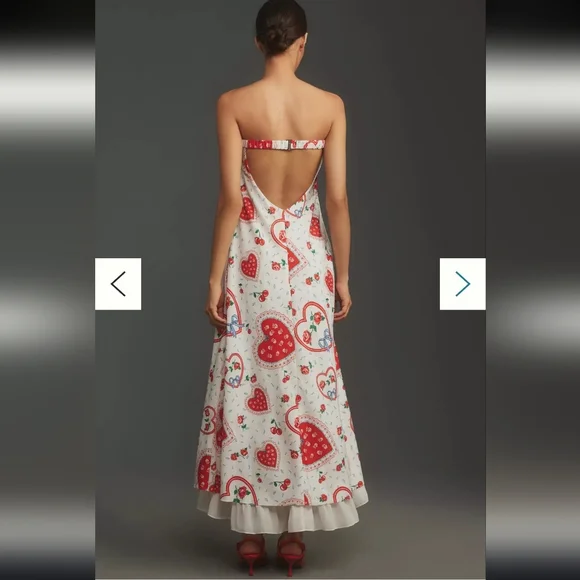 NWOT" For Love & Lemons Daisy Mae Strapless Midi Dress - Picture 3 of 9